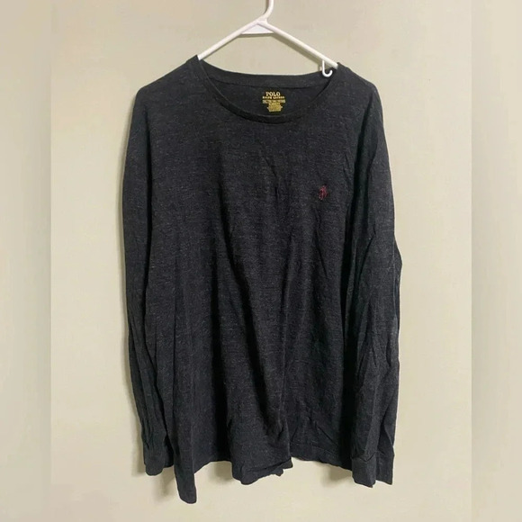 Polo Ralph Lauren Crew Neck Long Sleeve T-Shirt Classic Pony Size XXL Charcoal - Picture 1 of 6